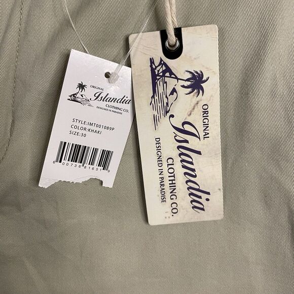 Islandia Designed in Paradise Cargo Men's NWT 30 Shorts With Belt Tan - Picture 4 of 9